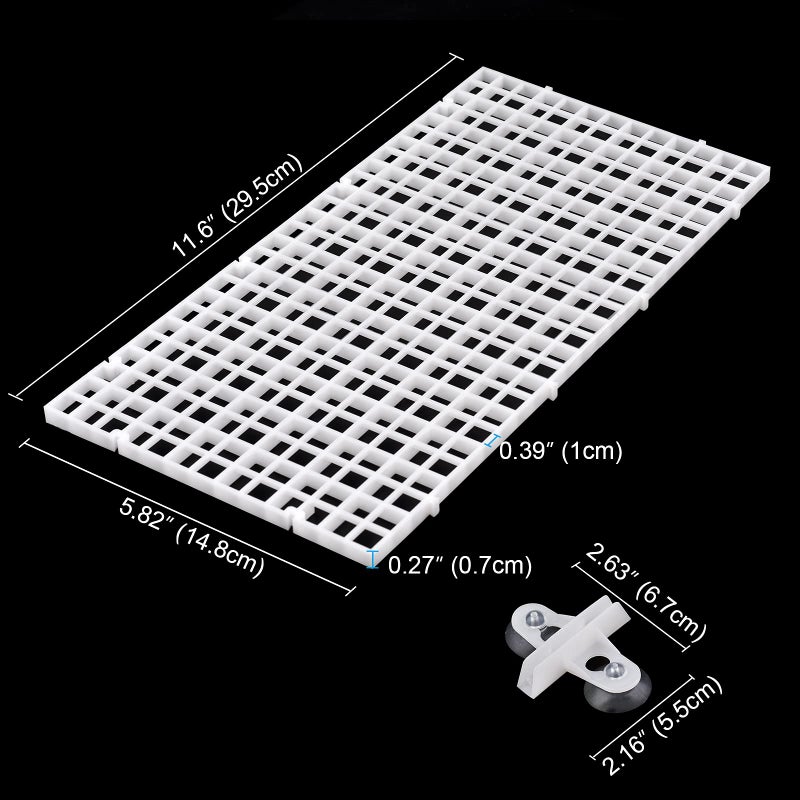 WEAVERBIRD 2Pcs Aquarium Divider Tray Plastic Grid Divider Tray Egg Crate for Aquarium Fish Tank Bottom Isolation, White - Image 2